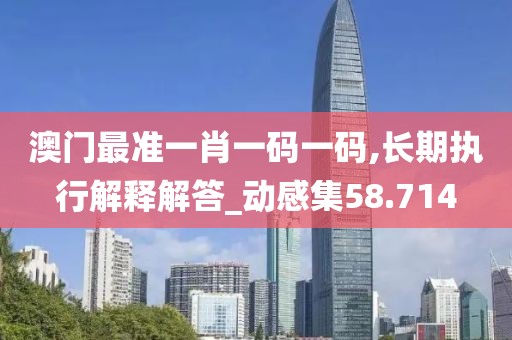 澳门最准一肖一码一码,长期执行解释解答_动感集58.714