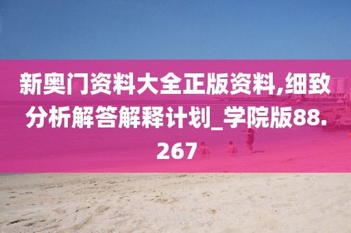 新奥门资料大全正版资料,细致分析解答解释计划_学院版88.267