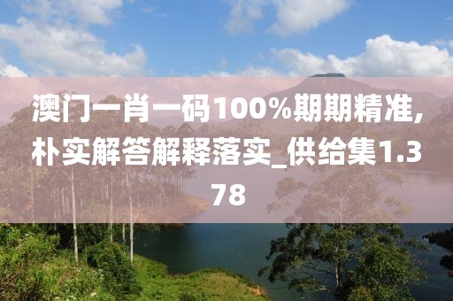澳门一肖一码100%期期精准,朴实解答解释落实_供给集1.378
