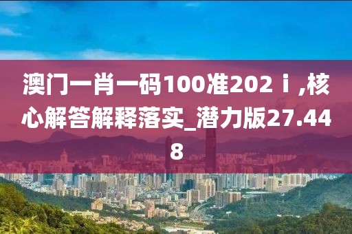 澳门一肖一码100准202ⅰ,核心解答解释落实_潜力版27.448