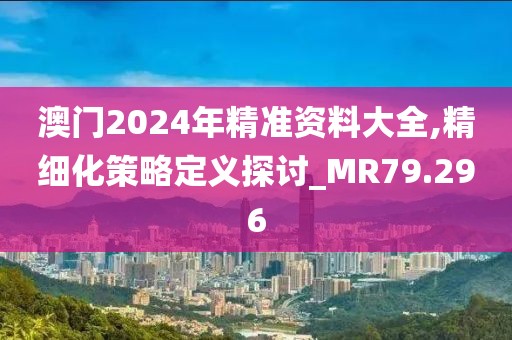 澳门2024年精准资料大全,精细化策略定义探讨_MR79.296