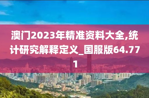 澳门2023年精准资料大全,统计研究解释定义_国服版64.771