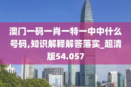 澳门一码一肖一特一中中什么号码,知识解释解答落实_超清版54.057
