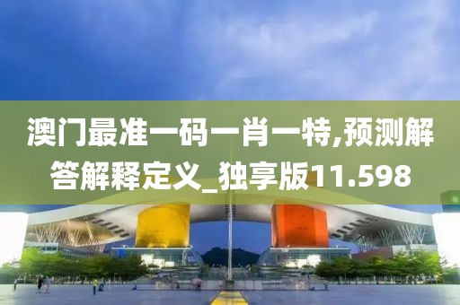 澳门最准一码一肖一特,预测解答解释定义_独享版11.598