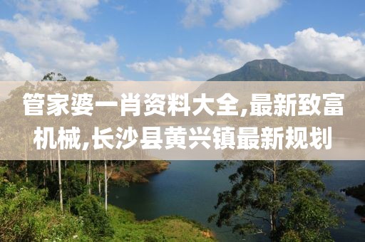 管家婆一肖资料大全,最新致富机械,长沙县黄兴镇最新规划