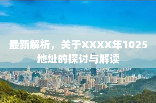 最新解析，关于XXXX年1025地址的探讨与解读