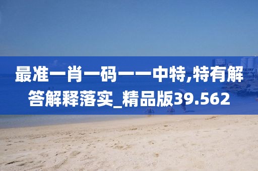 最准一肖一码一一中特,特有解答解释落实_精品版39.562