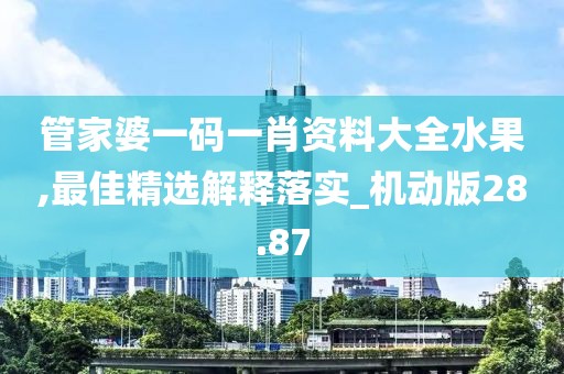 管家婆一码一肖资料大全水果,最佳精选解释落实_机动版28.87