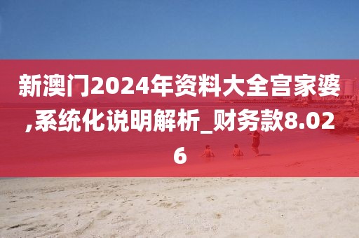 新澳门2024年资料大全宫家婆,系统化说明解析_财务款8.026