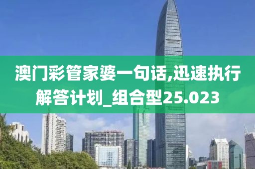 澳门彩管家婆一句话,迅速执行解答计划_组合型25.023