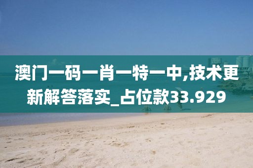 澳门一码一肖一特一中,技术更新解答落实_占位款33.929