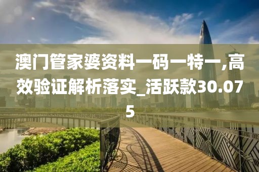 澳门管家婆资料一码一特一,高效验证解析落实_活跃款30.075