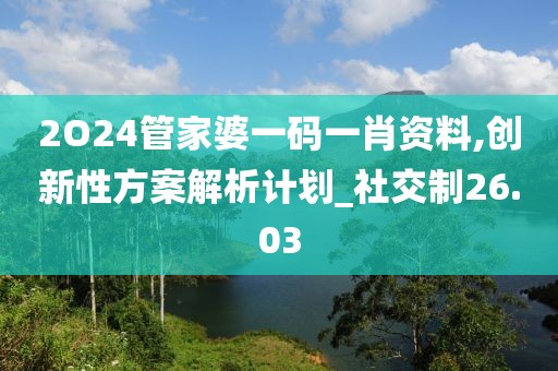 2O24管家婆一码一肖资料,创新性方案解析计划_社交制26.03