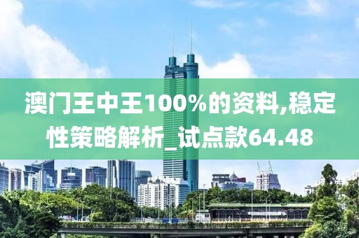 澳门王中王100%的资料,稳定性策略解析_试点款64.48