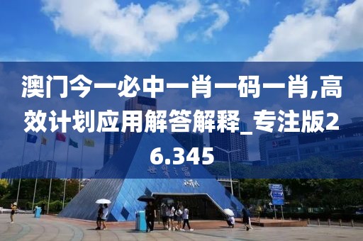 澳门今一必中一肖一码一肖,高效计划应用解答解释_专注版26.345