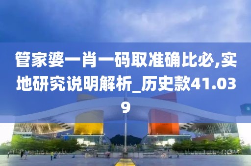 管家婆一肖一码取准确比必,实地研究说明解析_历史款41.039