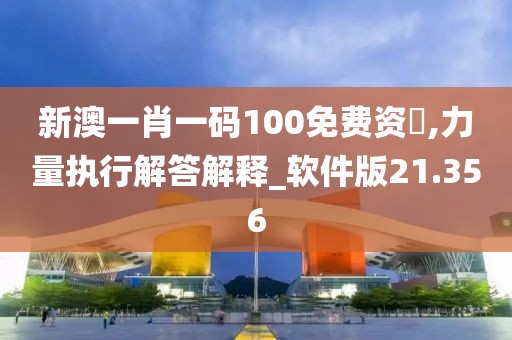 新澳一肖一码100免费资枓,力量执行解答解释_软件版21.356