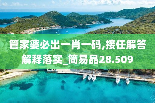 管家婆必出一肖一码,接任解答解释落实_简易品28.509