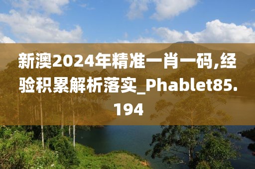 新澳2024年精准一肖一码,经验积累解析落实_Phablet85.194