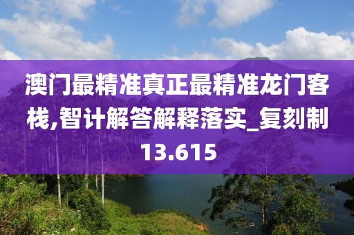 澳门最精准真正最精准龙门客栈,智计解答解释落实_复刻制13.615