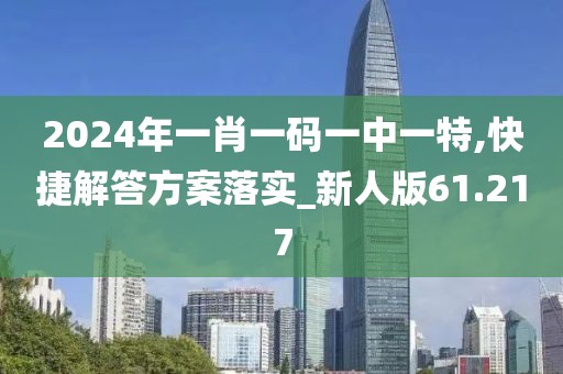 2024年一肖一码一中一特,快捷解答方案落实_新人版61.217