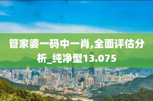 管家婆一码中一肖,全面评估分析_纯净型13.075