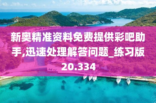 新奥精准资料免费提供彩吧助手,迅速处理解答问题_练习版20.334