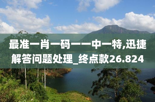 最准一肖一码一一中一特,迅捷解答问题处理_终点款26.824