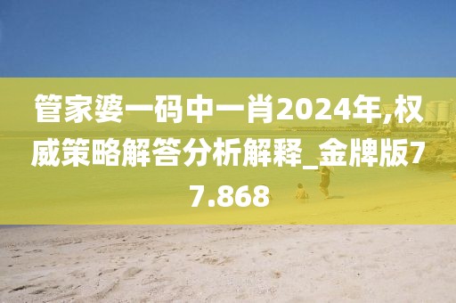 管家婆一码中一肖2024年,权威策略解答分析解释_金牌版77.868