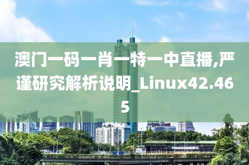 澳门一码一肖一特一中直播,严谨研究解析说明_Linux42.465