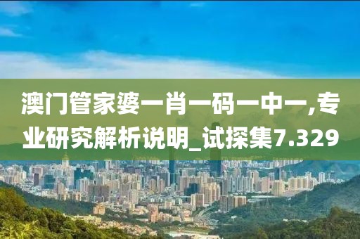 澳门管家婆一肖一码一中一,专业研究解析说明_试探集7.329