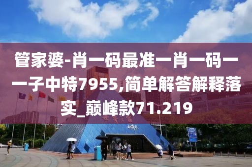 管家婆-肖一码最准一肖一码一一子中特7955,简单解答解释落实_巅峰款71.219