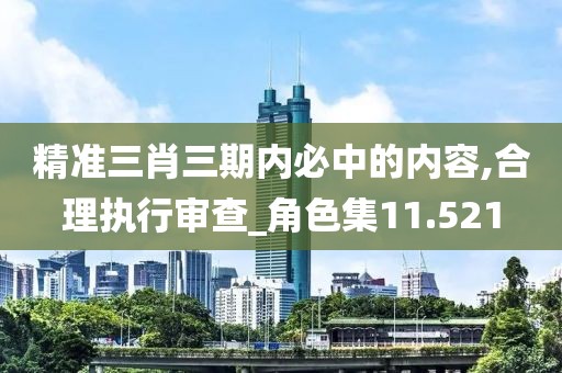 精准三肖三期内必中的内容,合理执行审查_角色集11.521