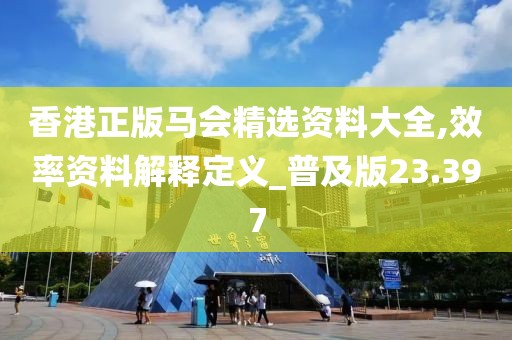 香港正版马会精选资料大全,效率资料解释定义_普及版23.397