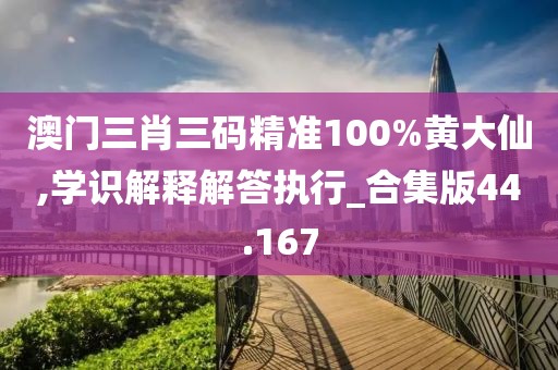 澳门三肖三码精准100%黄大仙,学识解释解答执行_合集版44.167