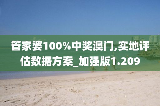管家婆100%中奖澳门,实地评估数据方案_加强版1.209