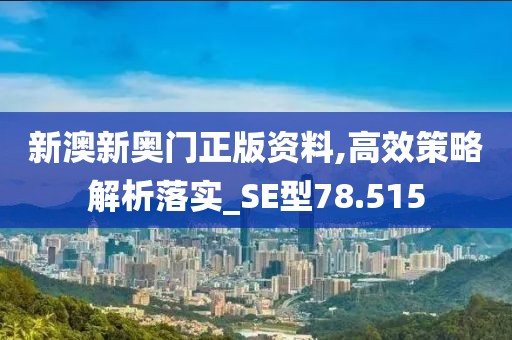 新澳新奥门正版资料,高效策略解析落实_SE型78.515
