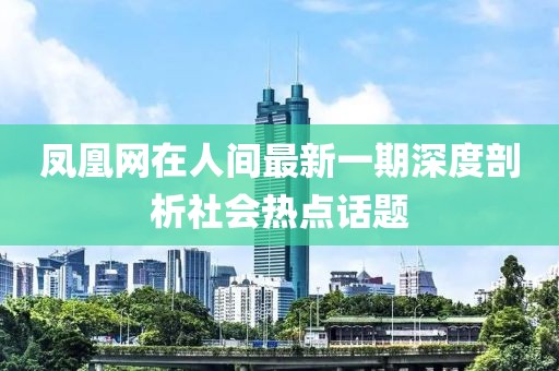 凤凰网在人间最新一期深度剖析社会热点话题
