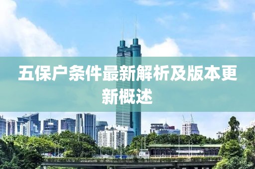 五保户条件最新解析及版本更新概述