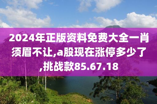 2024年正版资料免费大全一肖须眉不让,a股现在涨停多少了,挑战款85.67.18