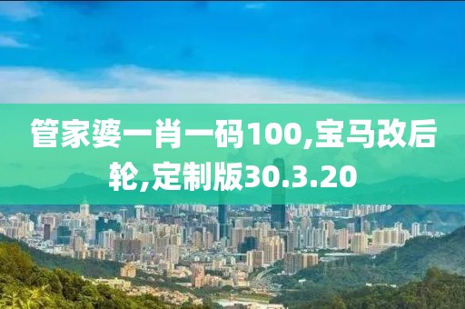 管家婆一肖一码100,宝马改后轮,定制版30.3.20