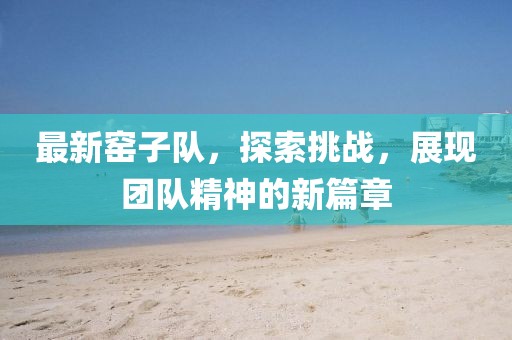 最新窑子队，探索挑战，展现团队精神的新篇章