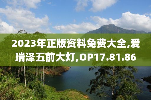 2023年正版资料免费大全,爱瑞泽五前大灯,OP17.81.86