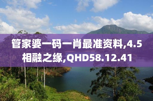 管家婆一码一肖最准资料,4.5相融之缘,QHD58.12.41