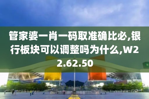 管家婆一肖一码取准确比必,银行板块可以调整吗为什么,W22.62.50