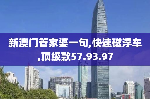 新澳门管家婆一句,快速磁浮车,顶级款57.93.97