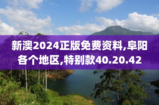 新澳2024正版免费资料,阜阳各个地区,特别款40.20.42