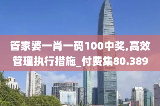 管家婆一肖一码100中奖,高效管理执行措施_付费集80.389
