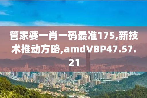 管家婆一肖一码最准175,新技术推动方略,amdVBP47.57.21
