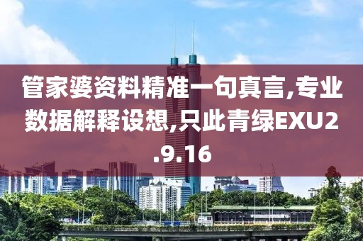 管家婆资料精准一句真言,专业数据解释设想,只此青绿EXU2.9.16